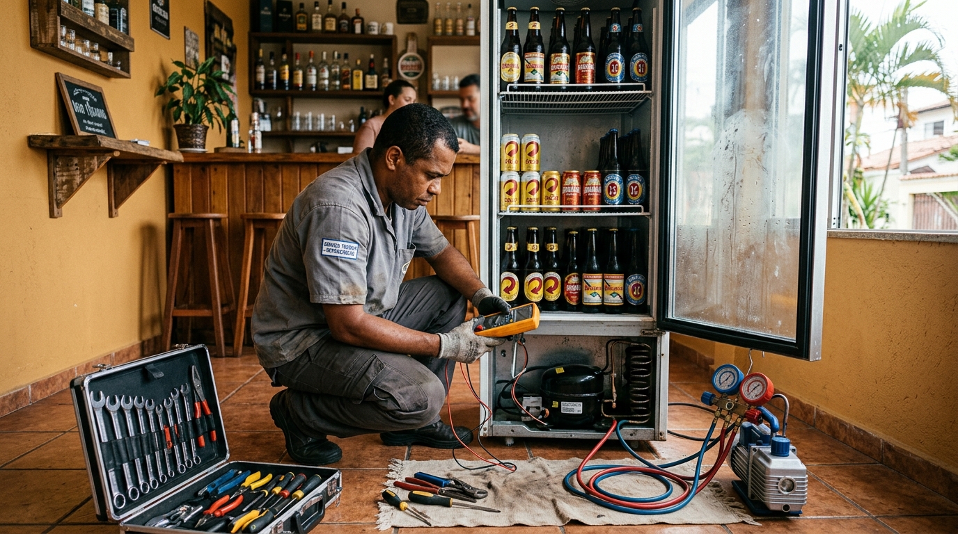 Substituição do termostato de uma cervejeira em Divinópolis‑MG